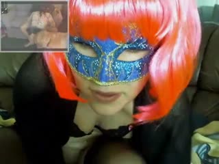 Horny girl in mask toy fuck solo