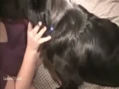 Classic woman lick and fuck her dog