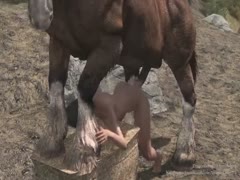3D beastiality fucking with a brunette