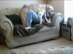 Zoophile seduces her sweet doggy